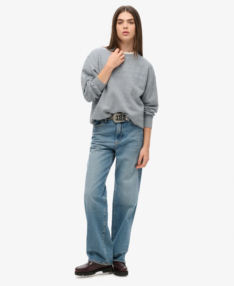 bluza essential logo overdyed w kolorze blue fog