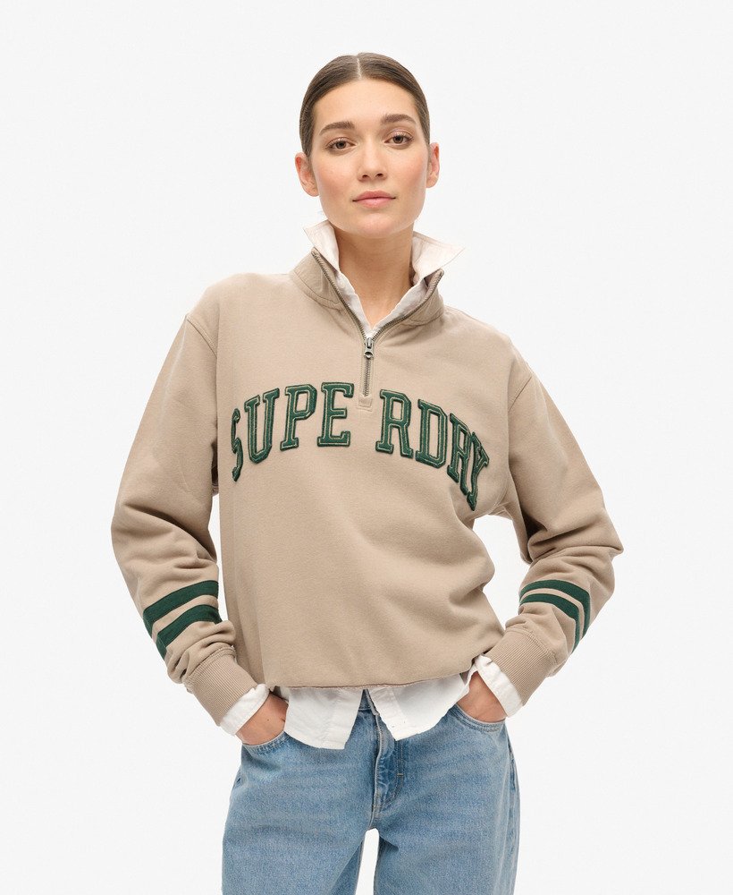 bluza athletic essentials z aplikacją i zamkiem błyskawicznym w kolorze cobblestone grey