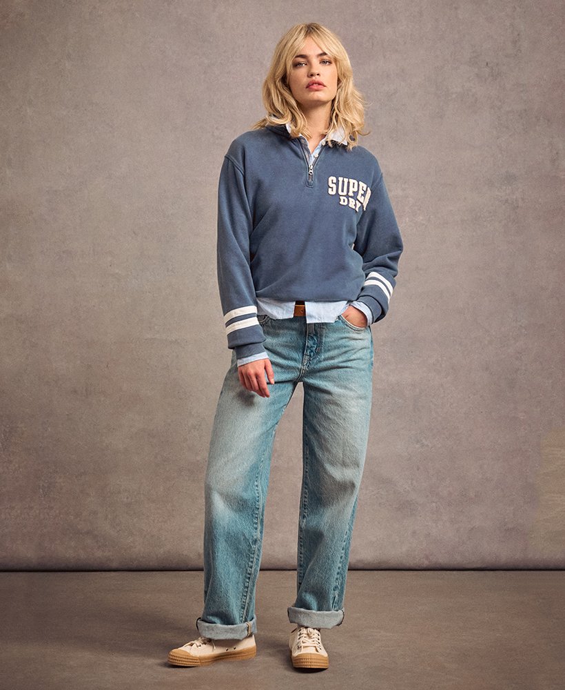 bluza athletic essentials applique half zip w kolorze mariner navy
