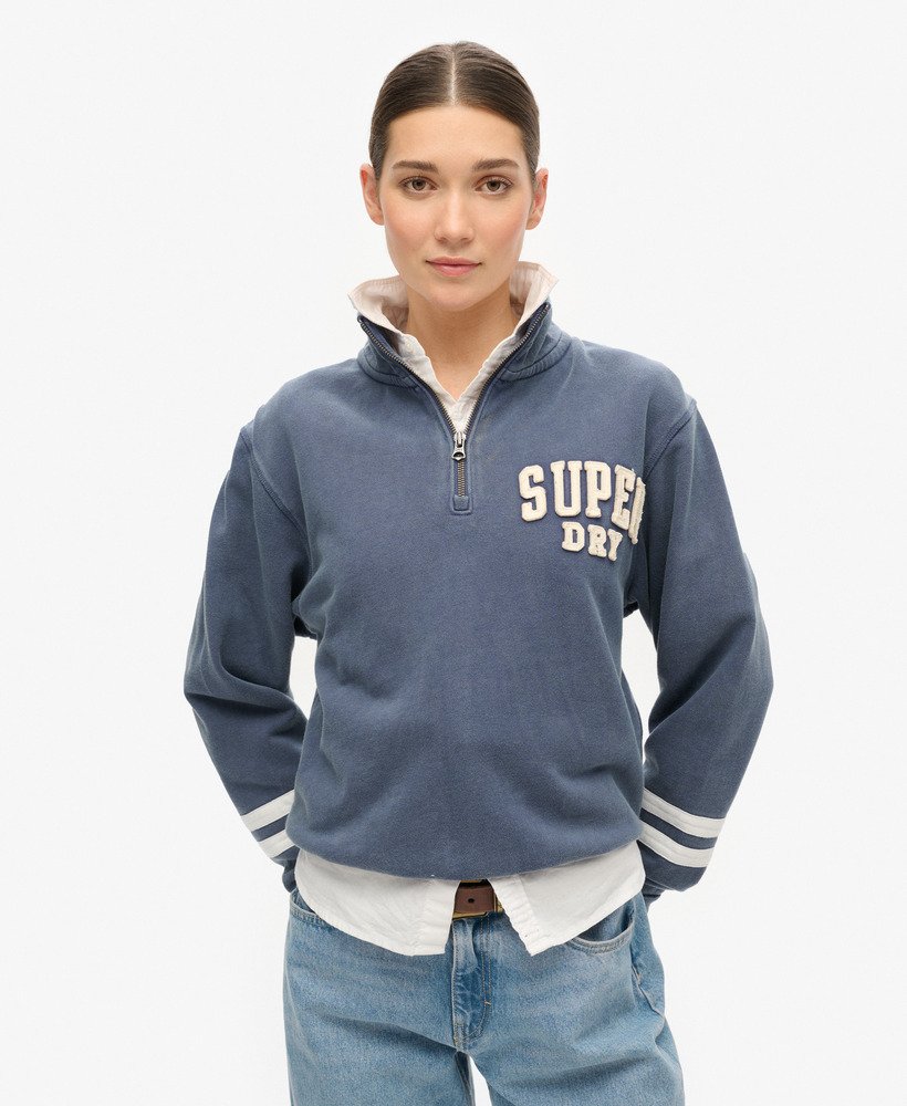bluza athletic essentials applique half zip w kolorze mariner navy