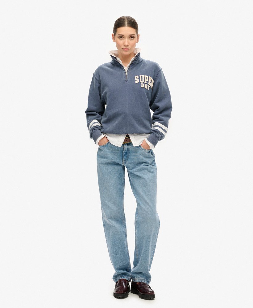 bluza athletic essentials applique half zip w kolorze mariner navy