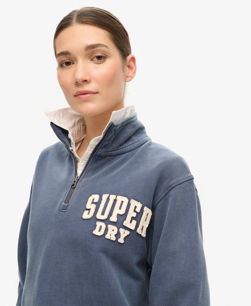 bluza athletic essentials applique half zip w kolorze mariner navy