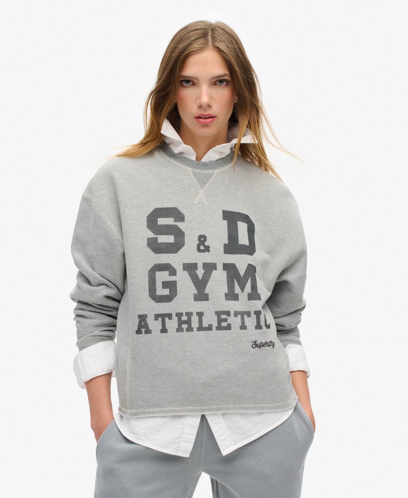 bluza athletic essentials loose crop crew w kolorze szary melanŻ
