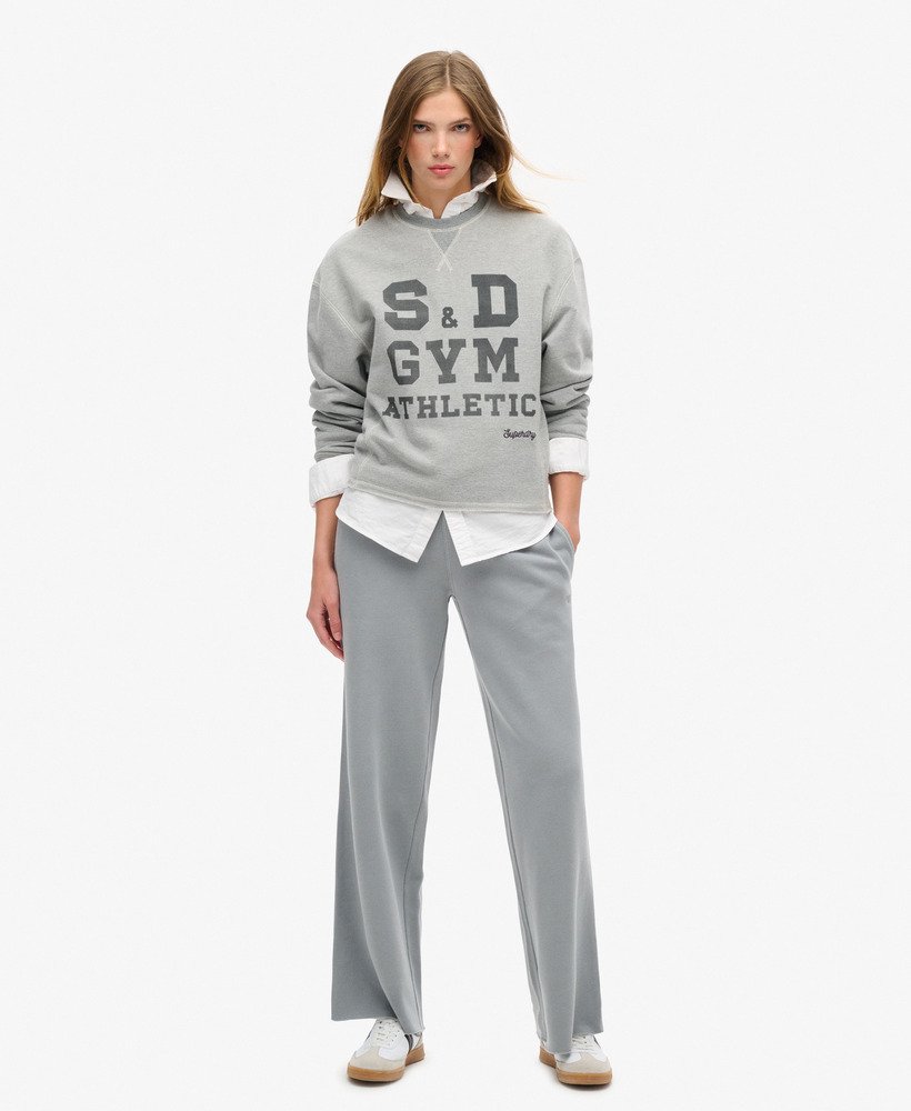 bluza athletic essentials loose crop crew w kolorze szary melanŻ