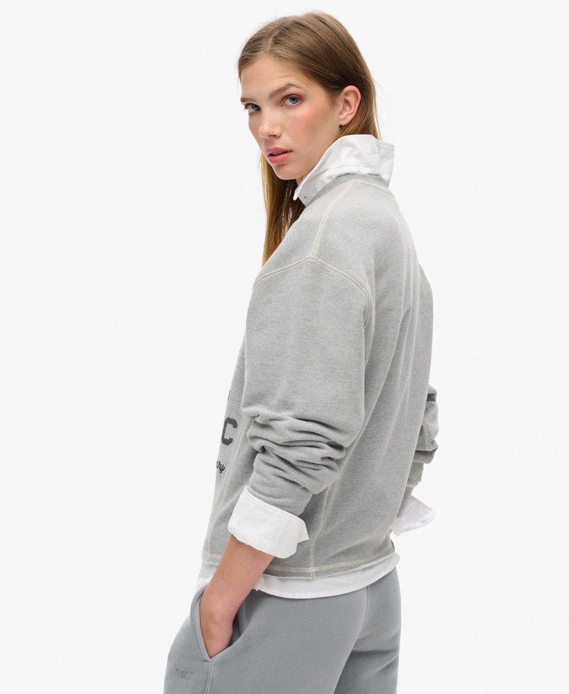 bluza athletic essentials loose crop crew w kolorze szary melanŻ