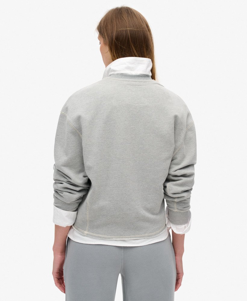 bluza athletic essentials loose crop crew w kolorze szary melanŻ