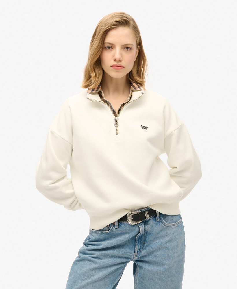 bluza essential half zip w kolorze off white
