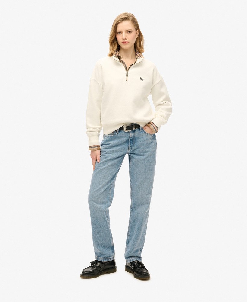 bluza essential half zip w kolorze off white