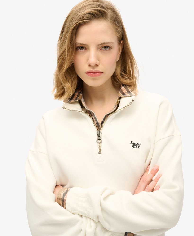bluza essential half zip w kolorze off white