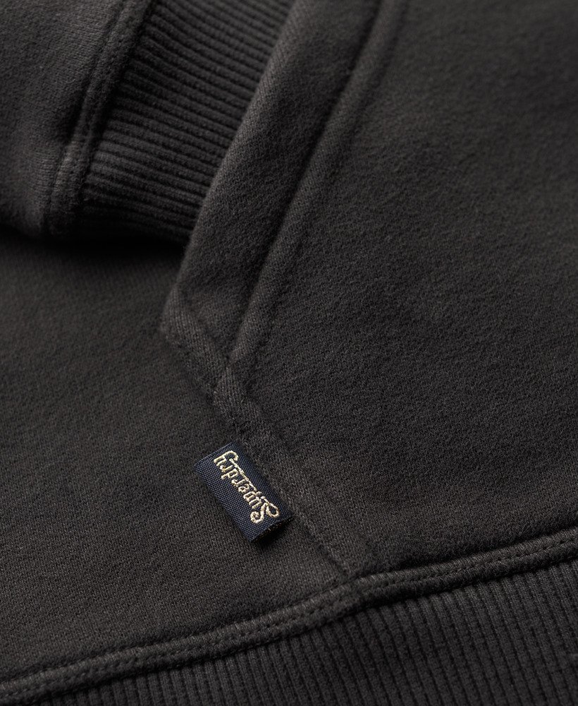 bluza z kapturem essential logo na zamek w kolorze bison black
