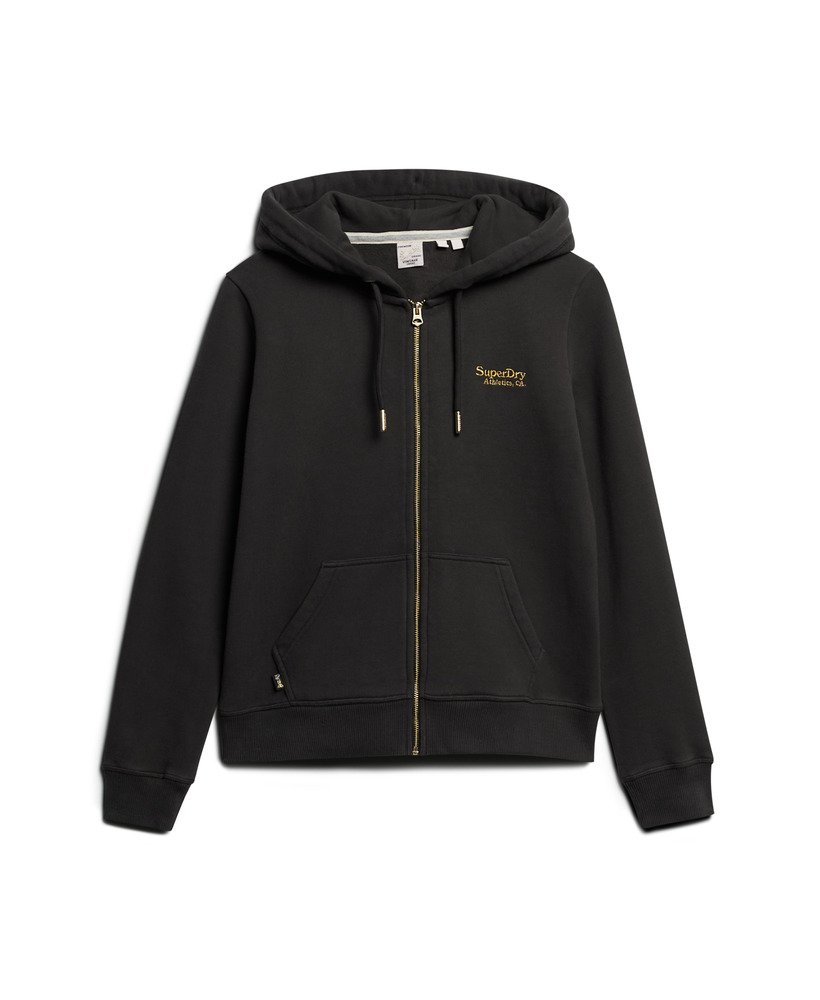 bluza z kapturem essential logo na zamek w kolorze bison black