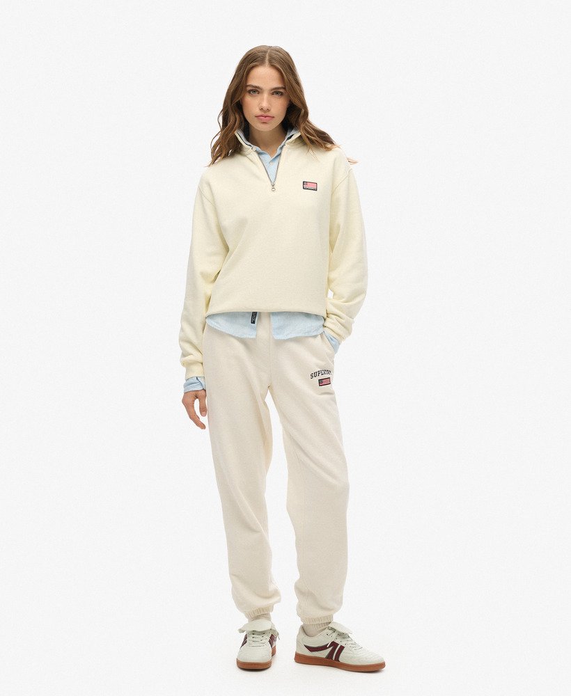 bluza z kołnierzem athletic essentials zapinana na suwak w kolorze off white