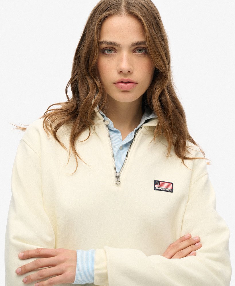 bluza z kołnierzem athletic essentials zapinana na suwak w kolorze off white