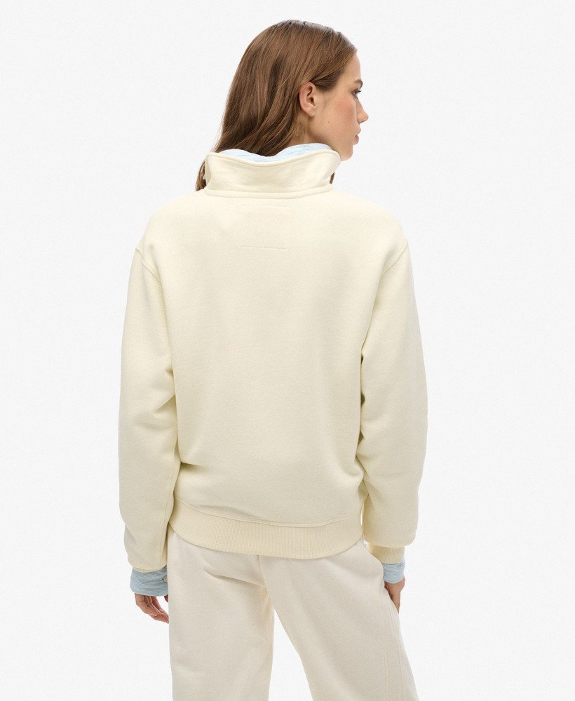bluza z kołnierzem athletic essentials zapinana na suwak w kolorze off white