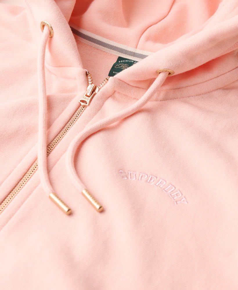 bluza z kapturem essential logo zapinana na zamek w kolorze jasnoróżowym