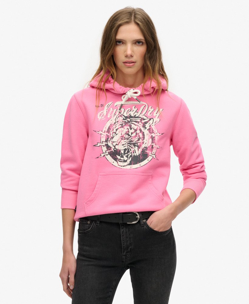 bluza z kapturem archive graphic w kolorze marne pink