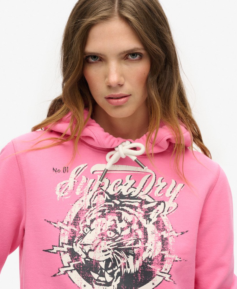bluza z kapturem archive graphic w kolorze marne pink