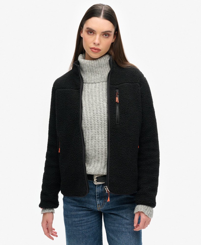 bluza polarowa outdoor z zamkiem błyskawicznym w kolorze czarnymczarnym