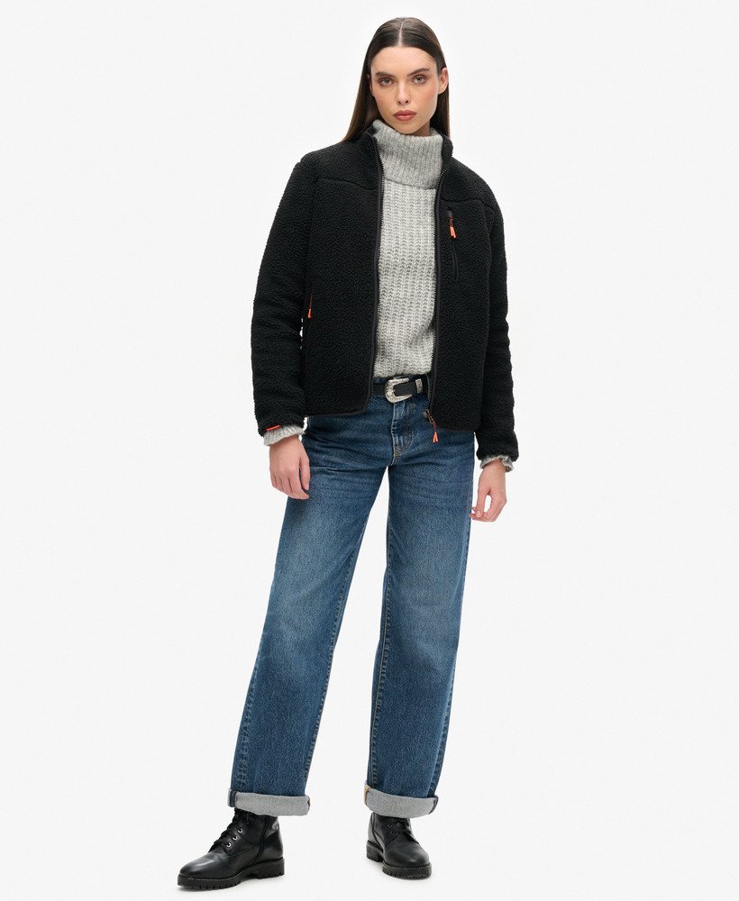 bluza polarowa outdoor z zamkiem błyskawicznym w kolorze czarnymczarnym