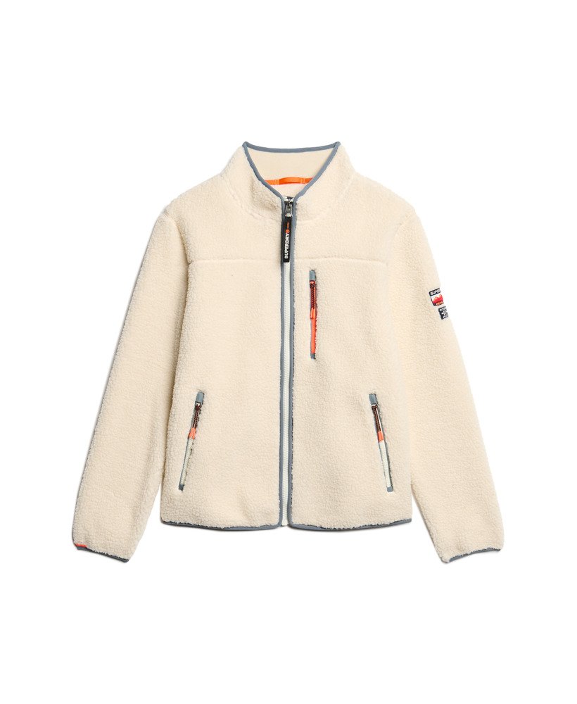 bluza polarowa outdoor z zamkiem błyskawicznym w kolorze ecru
