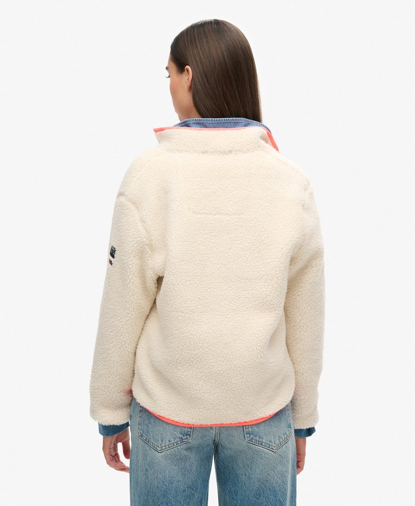 bluza polarowa outdoor half zip w kolorze ecru