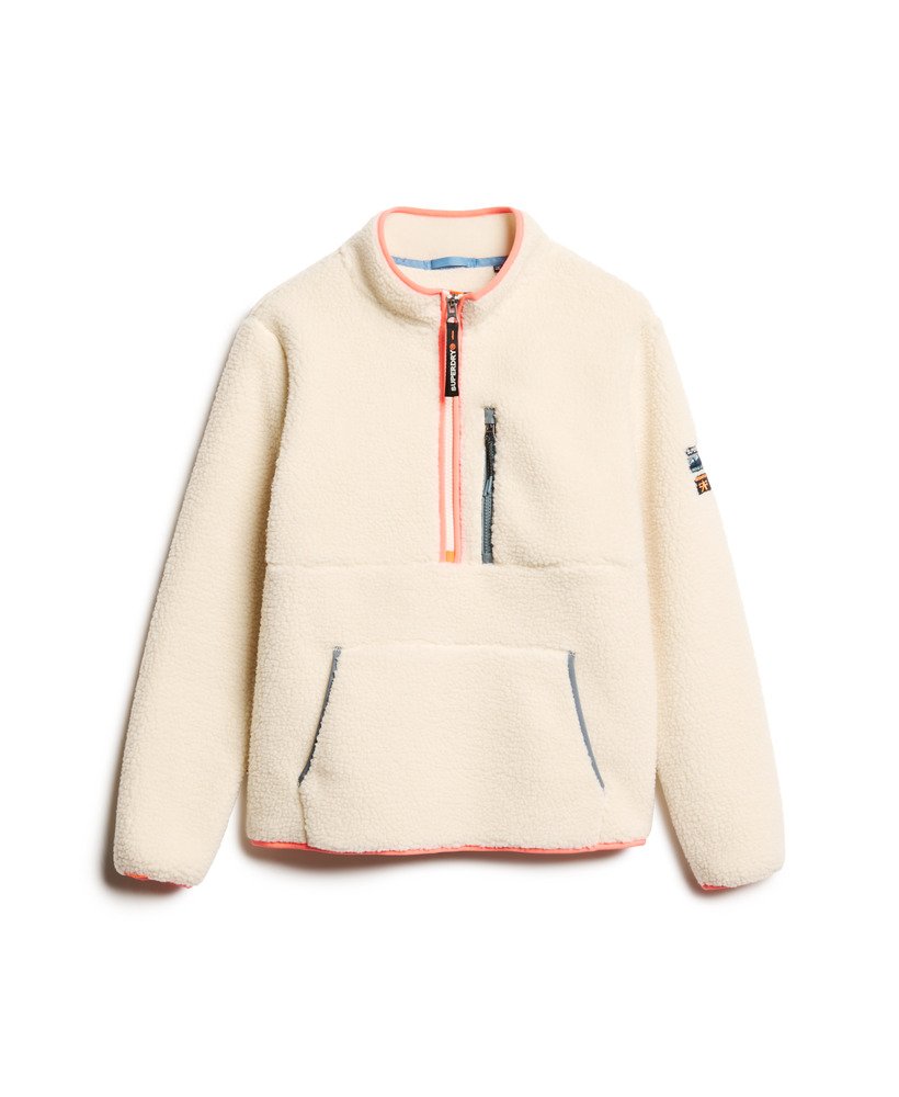 bluza polarowa outdoor half zip w kolorze ecru