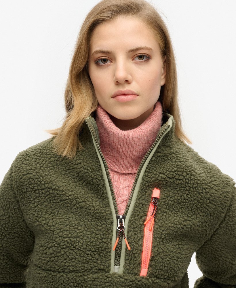 bluza polarowa outdoor half zip w kolorze dusty olive green