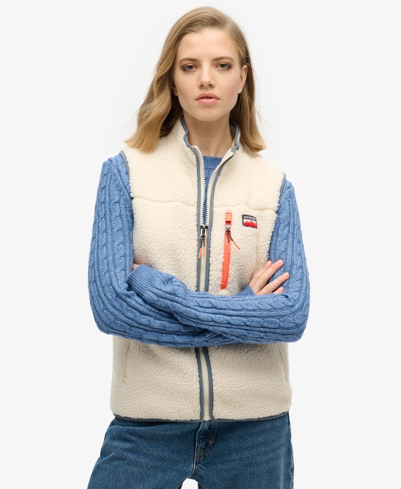 kamizelka outdoorowa z polaru w kolorze ecru