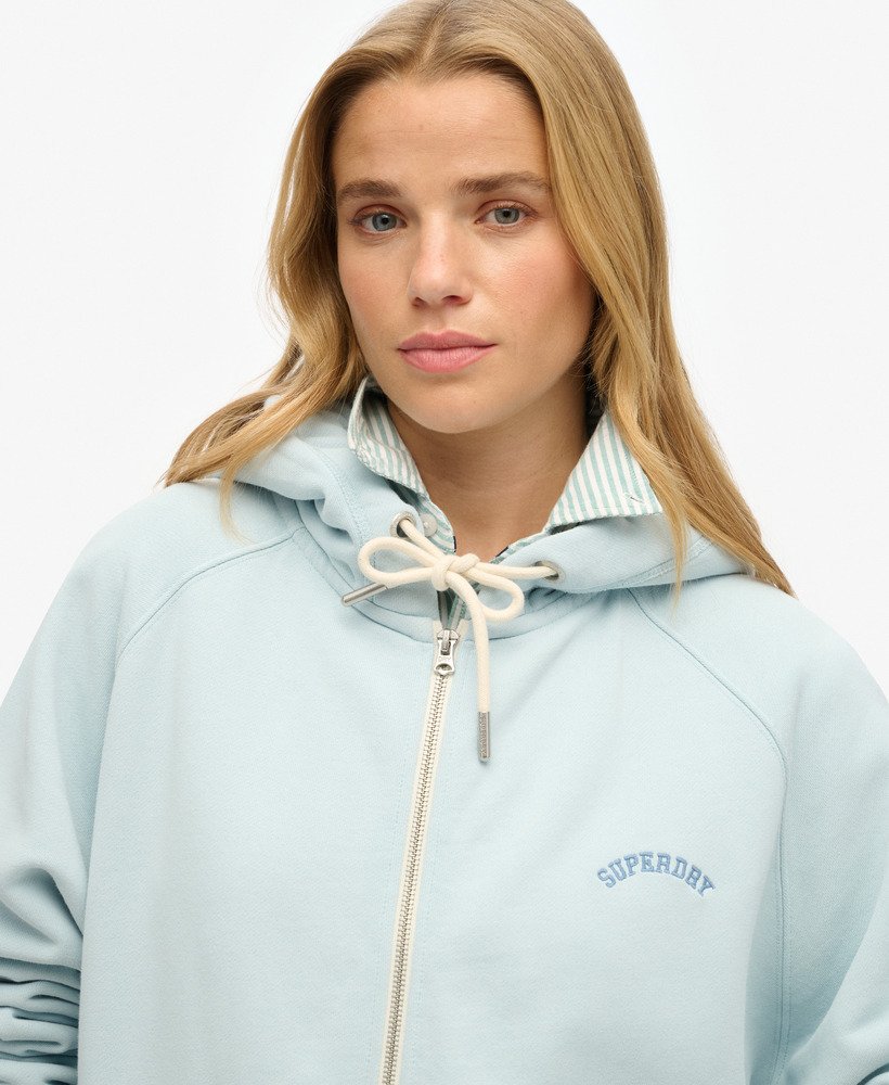 bluza z kapturem essential logo oversized raglan zip w kolorze zimowego błękitu