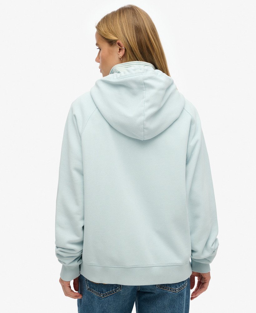 bluza z kapturem essential logo oversized raglan zip w kolorze zimowego błękitu
