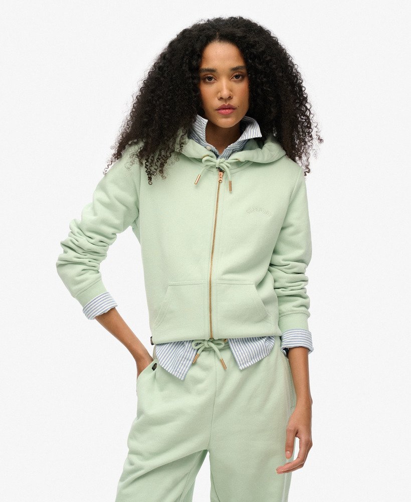 bluza z kapturem essential logo na zamek w kolorze surf spray green
