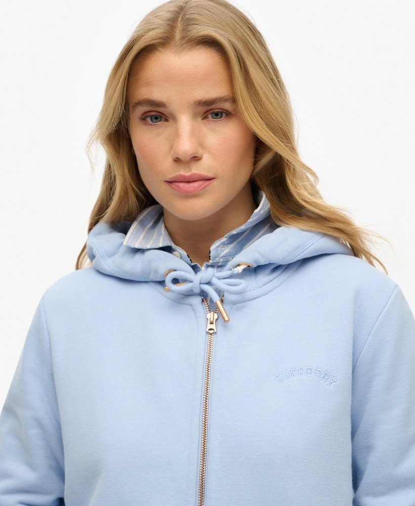 bluza z kapturem essential logo na zamek w kolorze rich blue