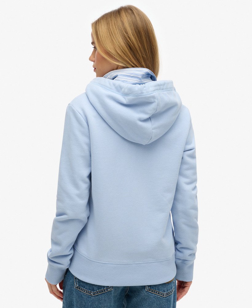 bluza z kapturem essential logo na zamek w kolorze rich blue
