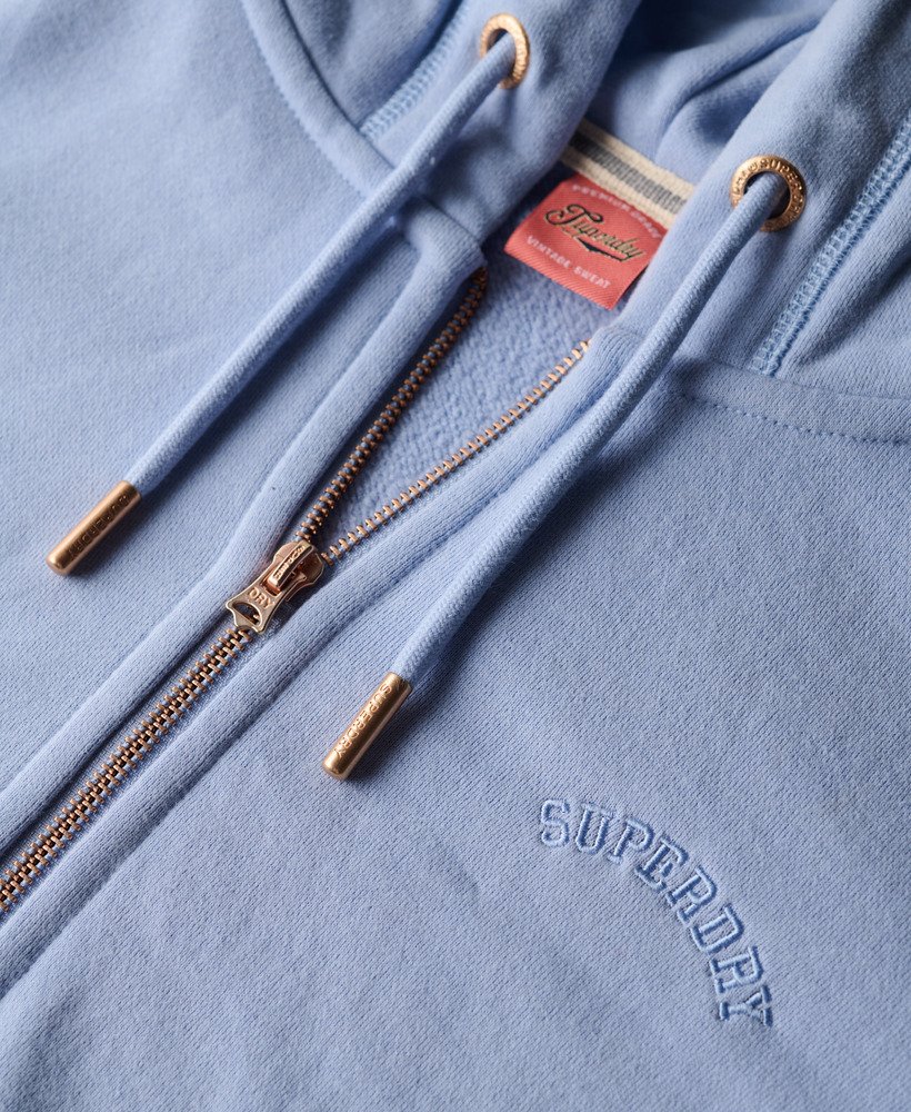 bluza z kapturem essential logo na zamek w kolorze rich blue