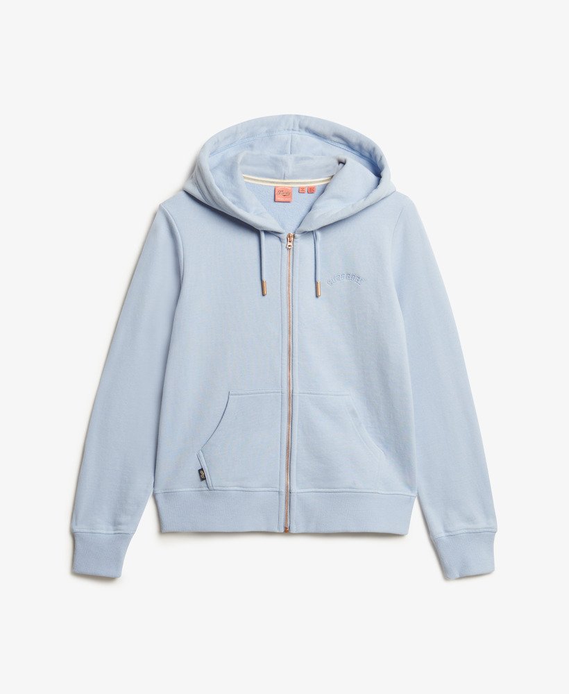 bluza z kapturem essential logo na zamek w kolorze rich blue