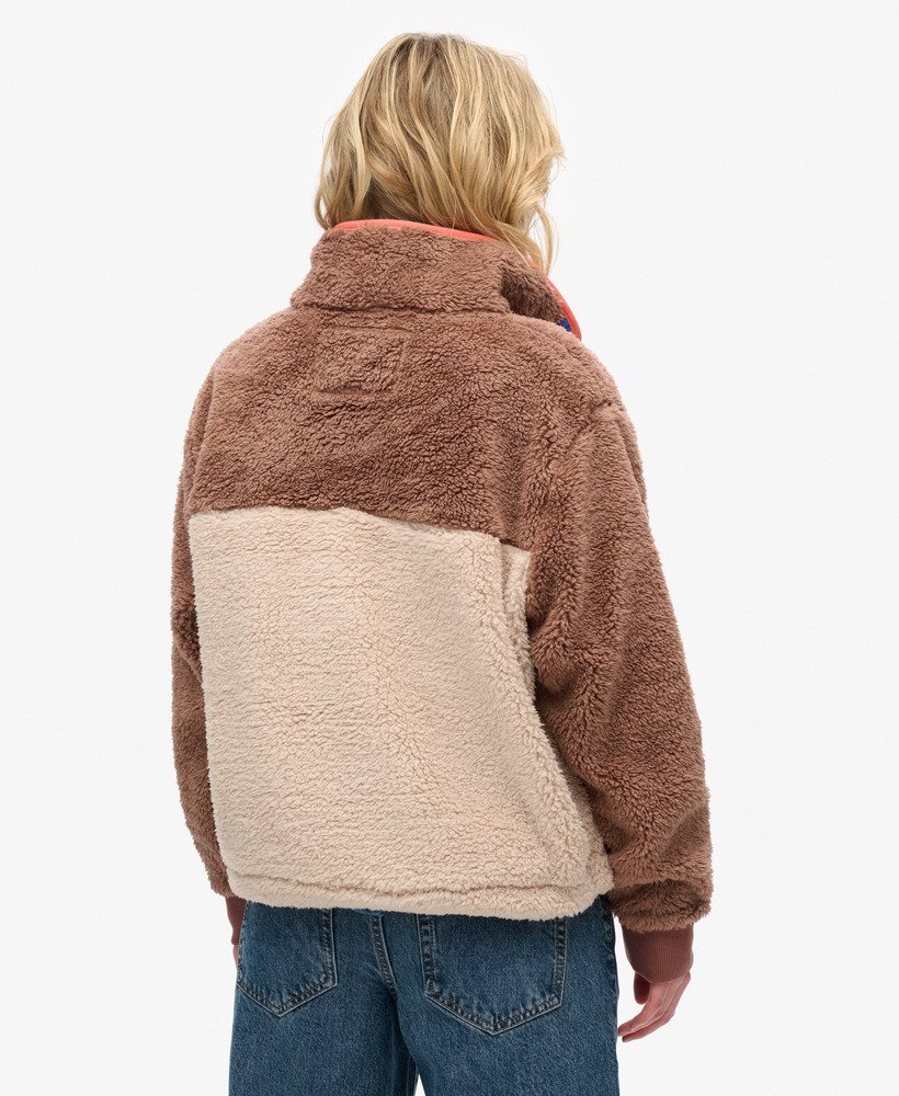 super soft mash up henley jumper w kolorze nutmeg spice brown