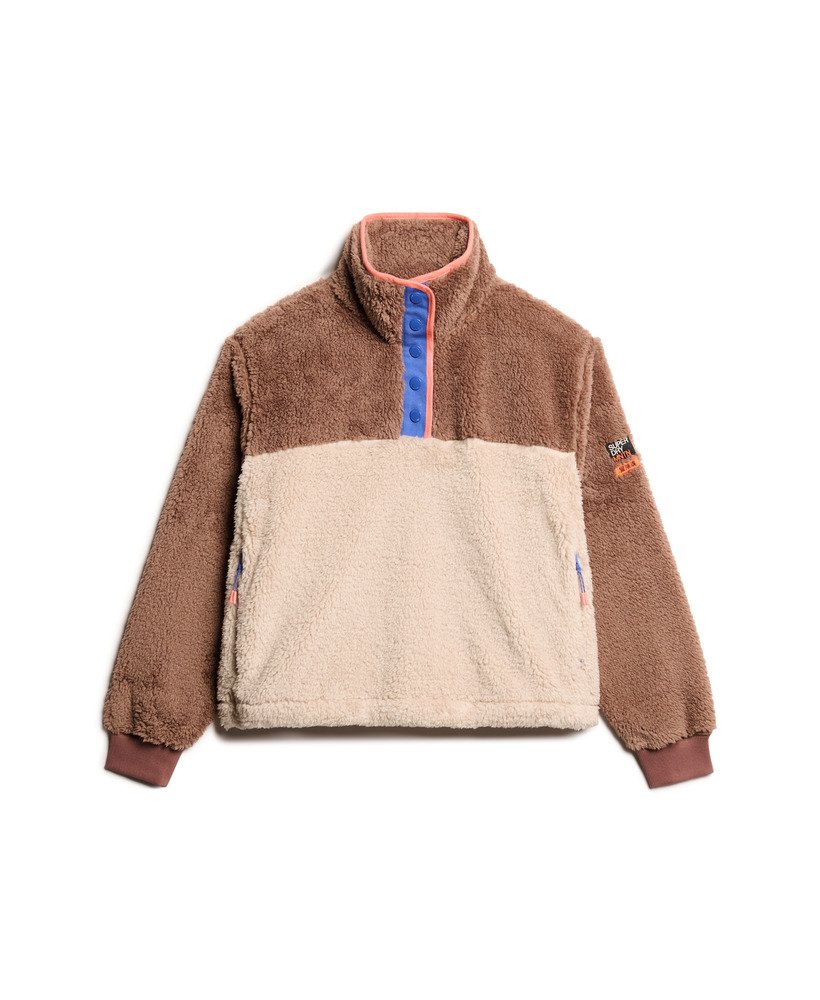 super soft mash up henley jumper w kolorze nutmeg spice brown