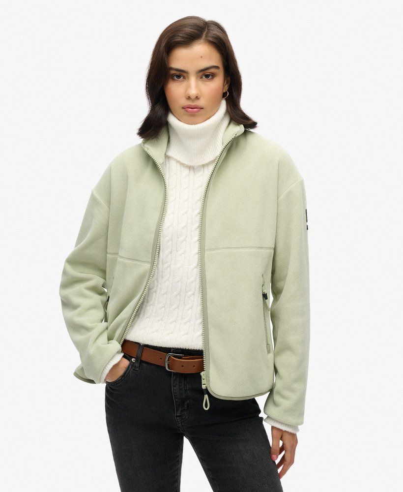 aktywna bluza polarowa z zamkiem błyskawicznym w kolorze dusty sage