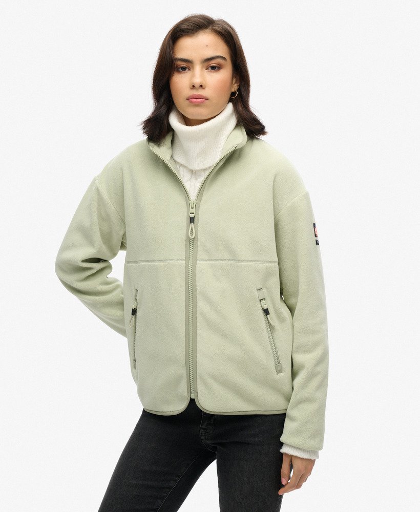 aktywna bluza polarowa z zamkiem błyskawicznym w kolorze dusty sage