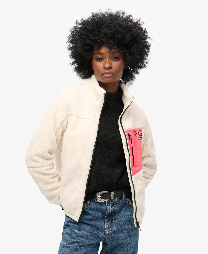 kurtka borg bez kaptura w kolorze off white
