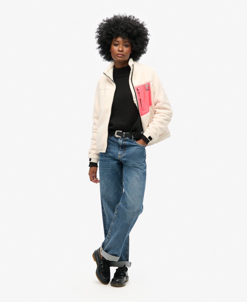 kurtka borg bez kaptura w kolorze off white