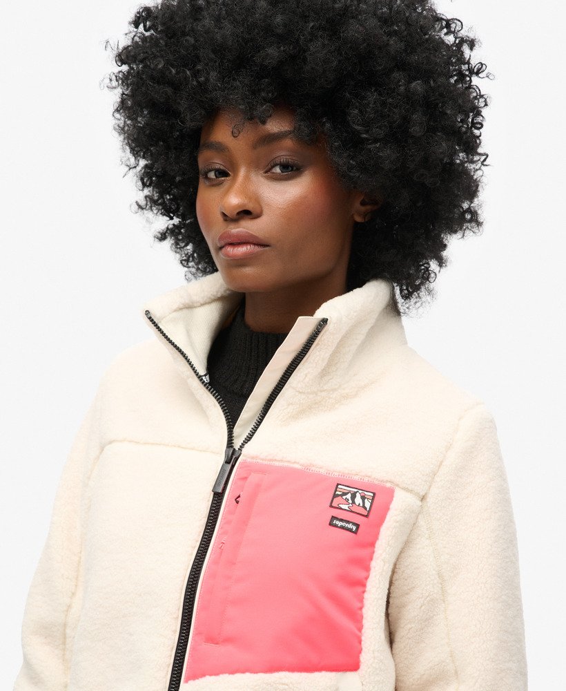 kurtka borg bez kaptura w kolorze off white