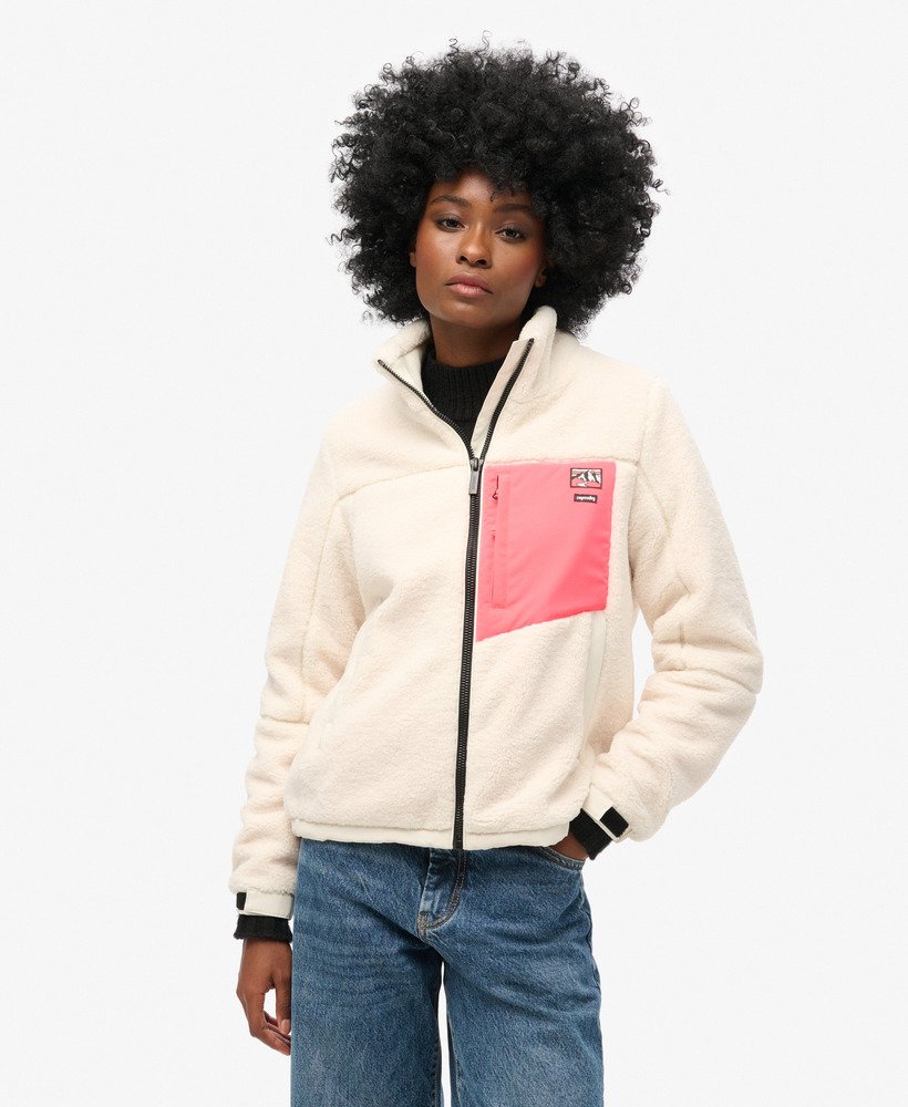 kurtka borg bez kaptura w kolorze off white