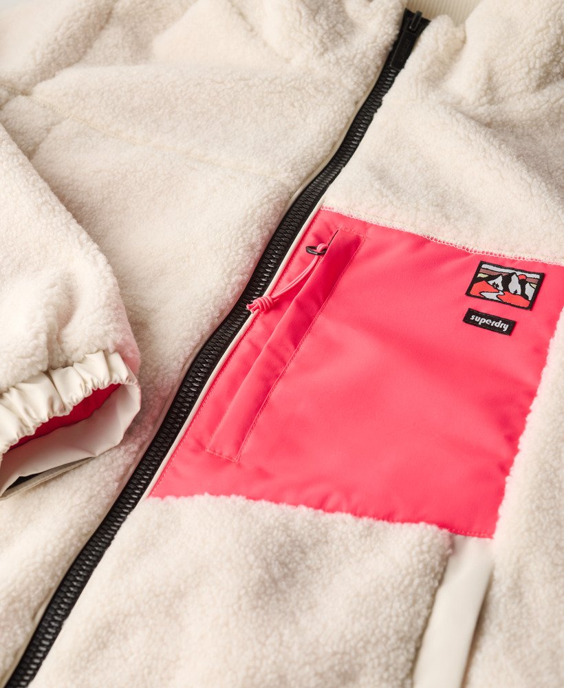 kurtka borg bez kaptura w kolorze off white
