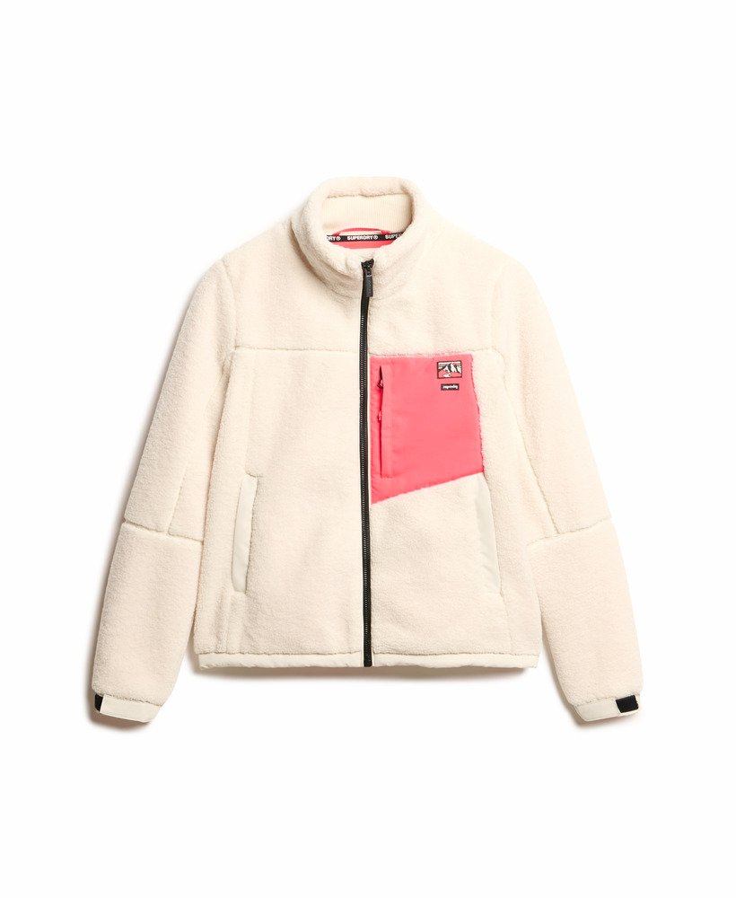 kurtka borg bez kaptura w kolorze off white
