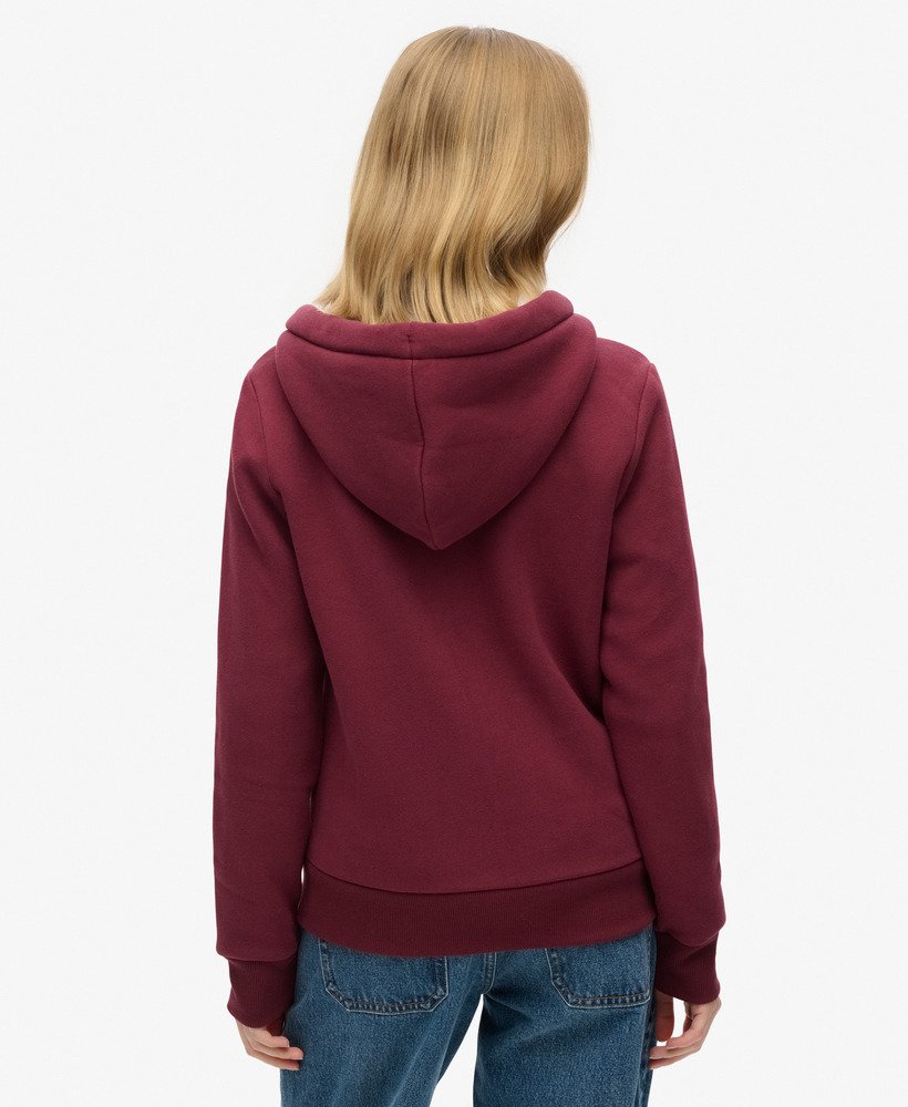 bluza z kapturem i metalicznym logo luxe w kolorze bordowym