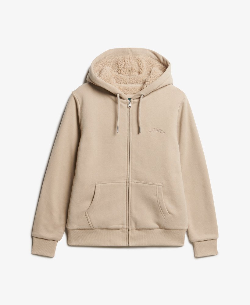 bluza z kapturem i podszewką borg w kolorze cobblestone grey