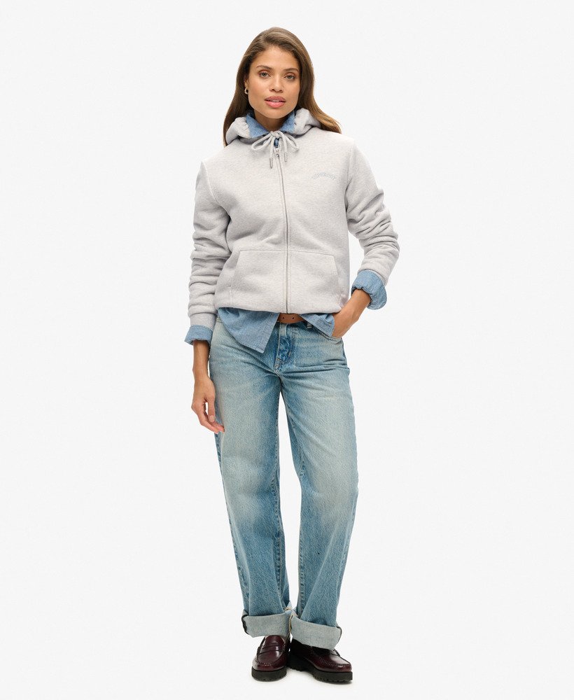 bluza z kapturem i podszewką borg w kolorze glacier grey marl