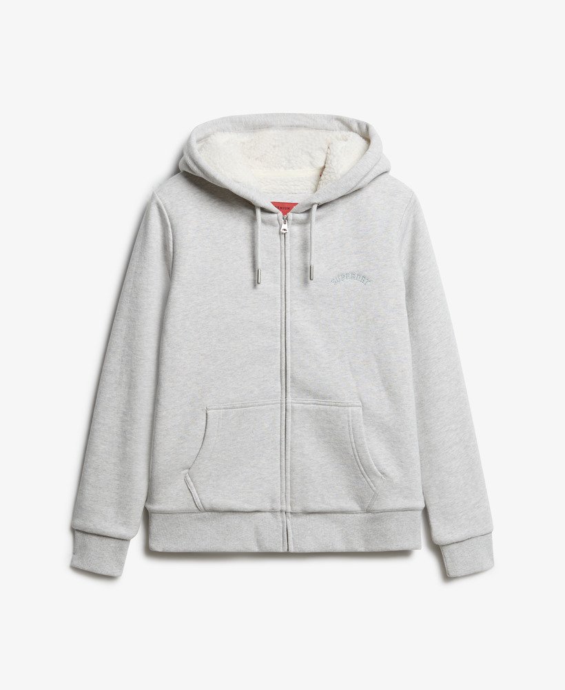 bluza z kapturem i podszewką borg w kolorze glacier grey marl
