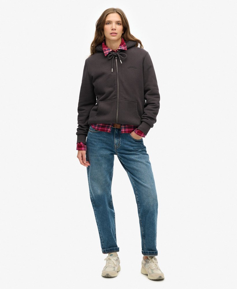 bluza z kapturem i podszewką borg w kolorze bison black